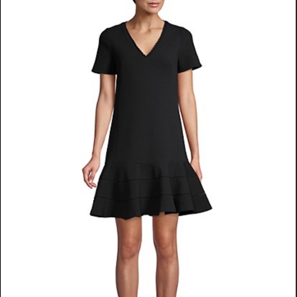 Rebecca Taylor Textured Ruffled Hem Mini Dress